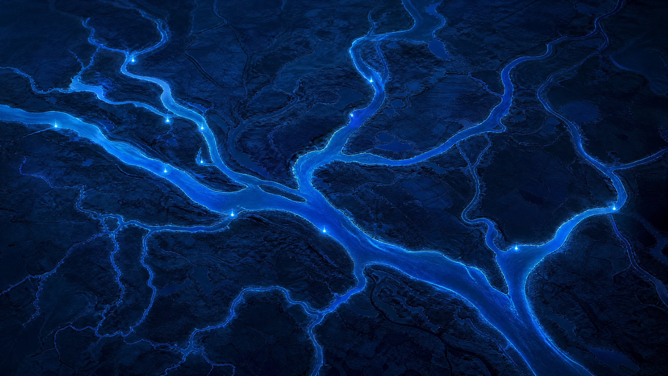 Abstracte visualisatie van Nederlandse waterverbindingen